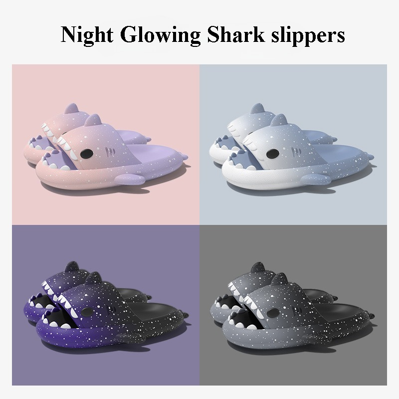 Men'S Shoes With Platform - Милые тапочки с изображением акулы для