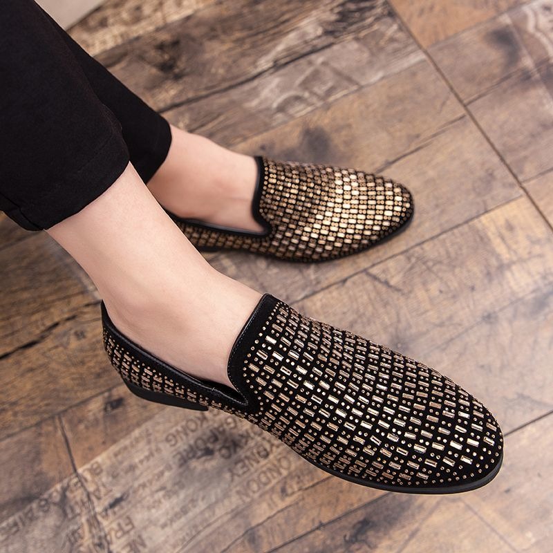 Men'S Shoes Drivers - вечерние модельные туфли со стразами для