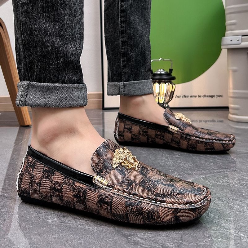 Men'S Shoes Drivers - Размер 38-48, роскошные клетчатые лоферы без