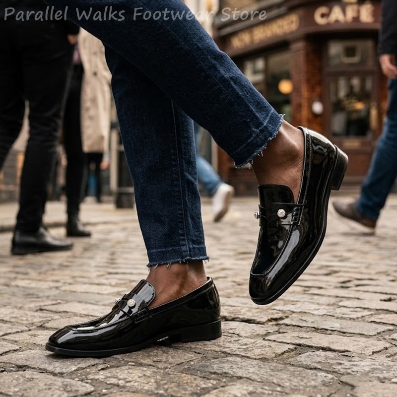 Men'S Shoes Smart - Мужские черные лоферы из искусственной замши