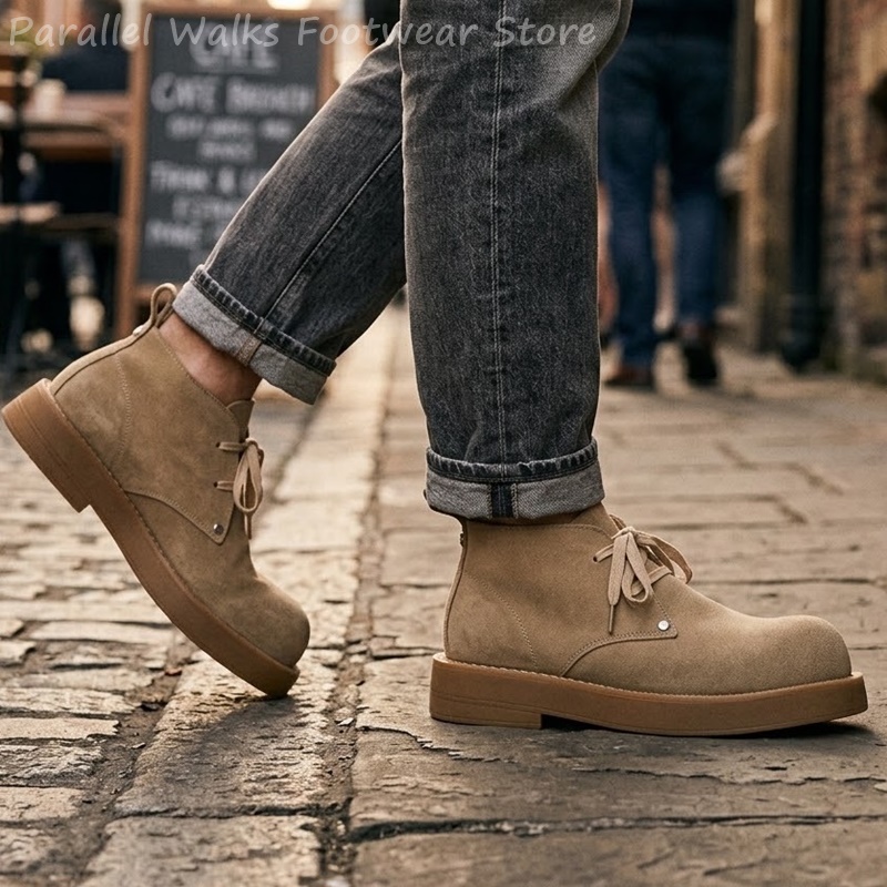 Men'S Shoes Smart - Классические мужские замшевые ботинки-дезерты с массивным