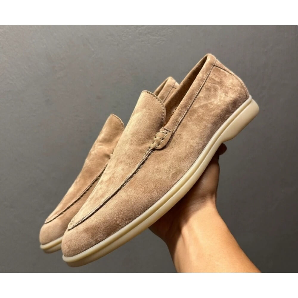 Men'S Shoes Smart - Роскошные бежевые замшевые повседневные лоферы –