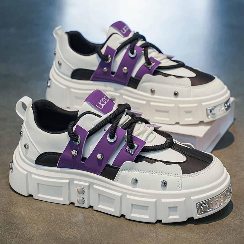 Men Shoes White Colour - Мужские кроссовки в стиле панк с