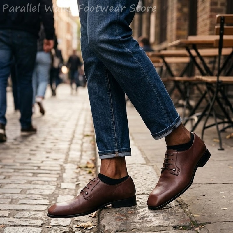 Мужские темно-коричневые кожан – обзор и цена Men'S Shoes Smart