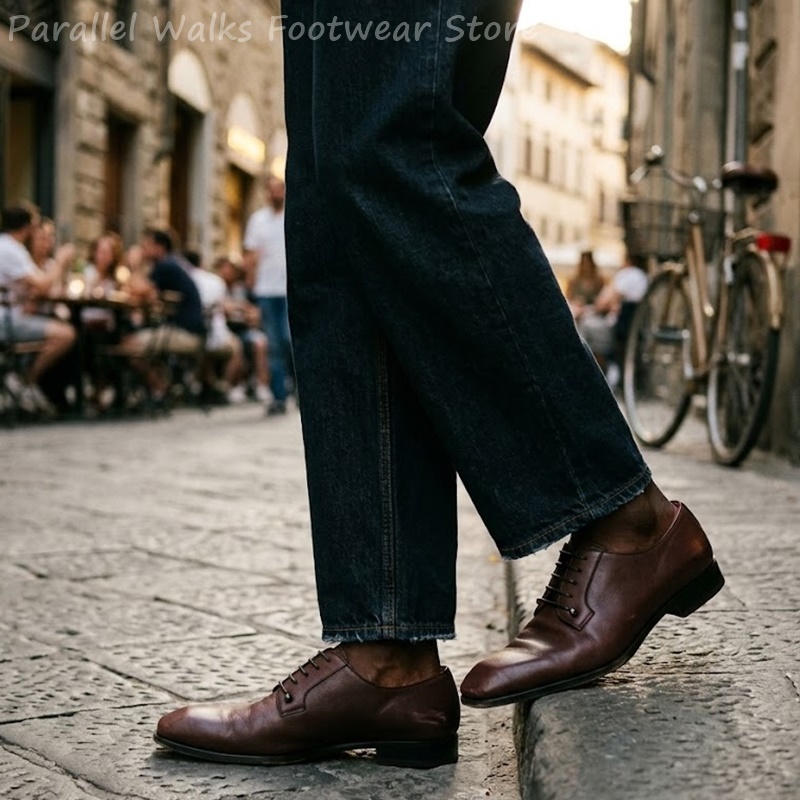 Мужские темно-коричневые кожан – обзор и цена Men'S Shoes Smart